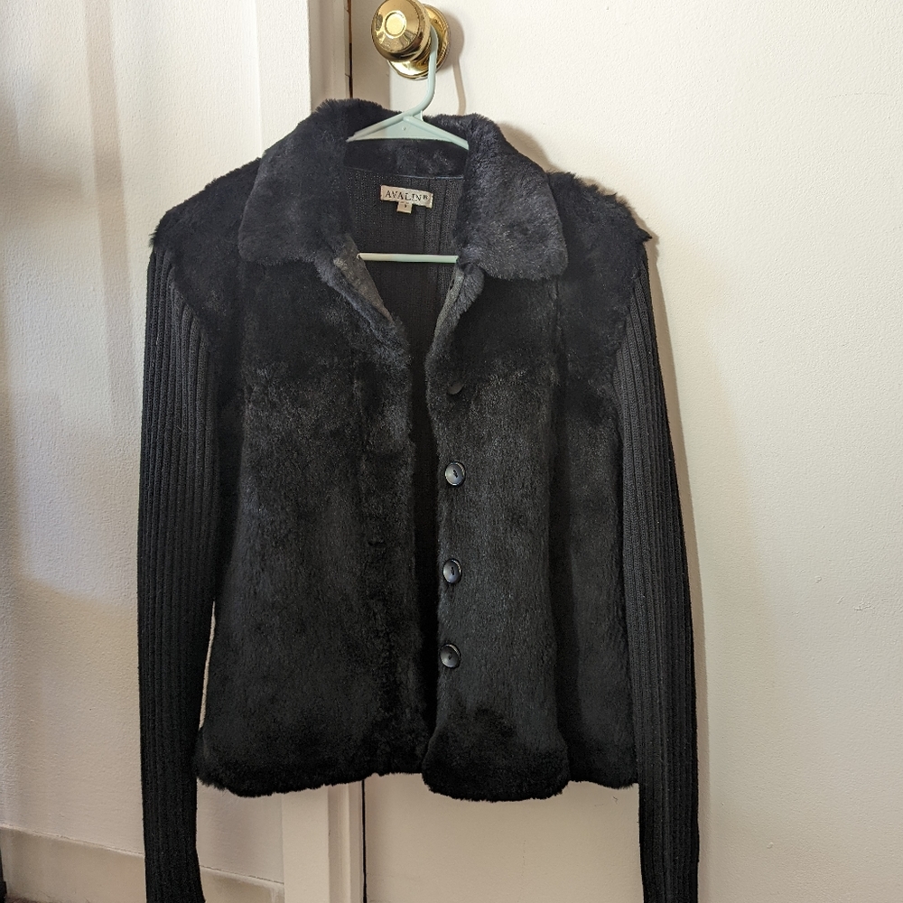 Vintage 70’s rabbit fur and knit sweater.